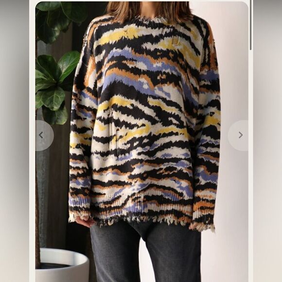 R13 OVERSIZED SWEATER - MULTI ZEBRA XS - Picture 16 of 16